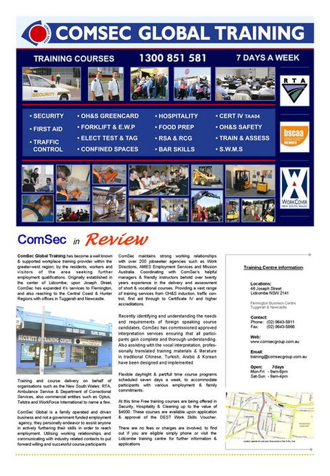 Comsec  Sydney Training - Education NT 6