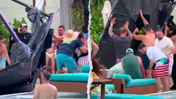 Terrifying scene unfolds as metal cabana frame crashes into packed casino pool area Education Directory